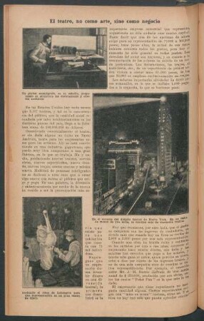 El teatro, no como arte, sino como negocio