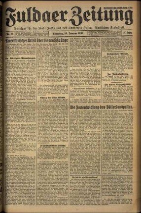 Ausgabe vom Samstag, den 18. Januar 1930.