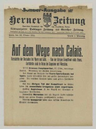 "Auf dem Wege nach Calais."