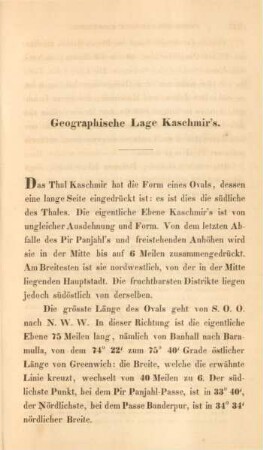 Geographische Lage Kaschmir's