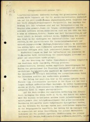 Tätigkeitsbericht Oktober 1941