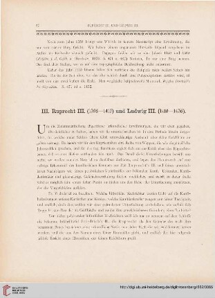 III: Ruprecht III. (1398-1410) und Ludwig III. (1410-1436)