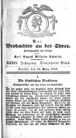 13. Stueck, 30. Maerz 1840