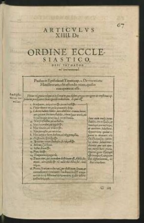 Articulus XIIII. De Ordine Ecclesiastico ...