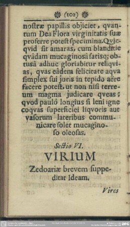Sectio VI. Virium Zedoariae brevem suppeditat Ideam