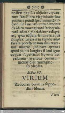 Sectio VI. Virium Zedoariae brevem suppeditat Ideam