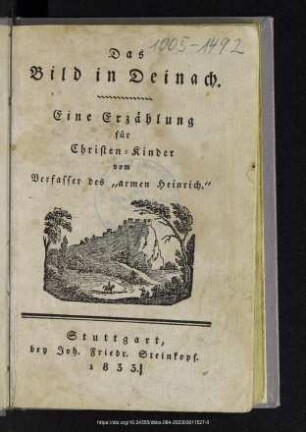Das Bild in Deinach : eine Erzählung für Christen-Kinder