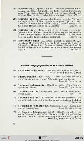 Einrichtungsgegenstände – Antike Möbel (Nr. 366-394)