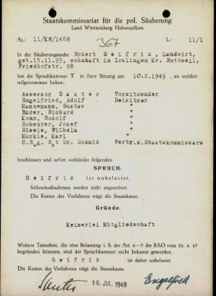 Seifriz, Robert