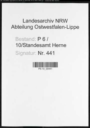 Sterberegister Standesamt Herne