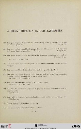 Modern Porselein en oud Aardewerk (Nr. 466-488)