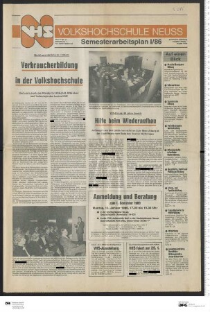Programm 1. Semester 1986