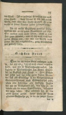 Sechster [Siebenter] Brief.