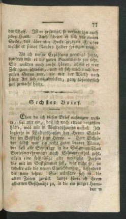 Sechster [Siebenter] Brief.