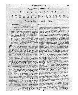 Magazin für die Naturgeschichte des Menschen. Bd. 2, St. 2. Hrsg. C. Grosse. Zittau, Leipzig: Schöps 1789