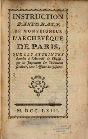 Instruction pastorale dans l'affaire des Jesuites