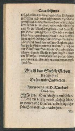Wie ist das Sechste Gebott zuverstehen?