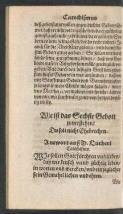 Wie ist das Sechste Gebott zuverstehen?