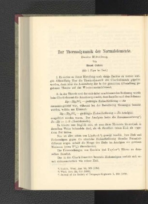 Zur Thermodynamik der Normalelemente.