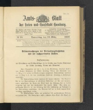 No.58, Donnerstag, den 13. März 1919