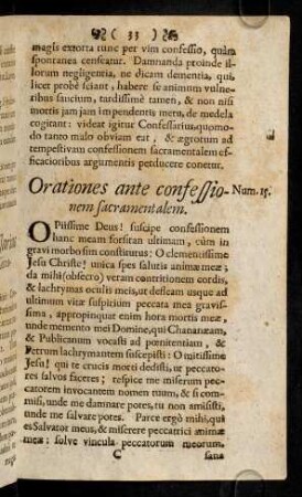 33-43, Num.15. Orationes ante confessionem sacramentalem. - Num.16. Diversiactus contritionis.