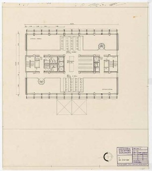 Hochschulbibliothek, Karlsruhe Neubau: Grundriss 2.OG Empore, 1:100