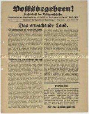 Pressemitteilung des "Reichsausschusses für das deutsche Volksbegehren" gegen den Young-Plan