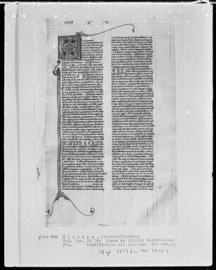 Summa de titulis decretalium aus Kloster Kaisheim — Initiale E (x), Folio ?