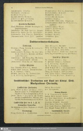Landständisches Direktorium und Bank des Königl. Sächs. Markgraftums Oberlausitz