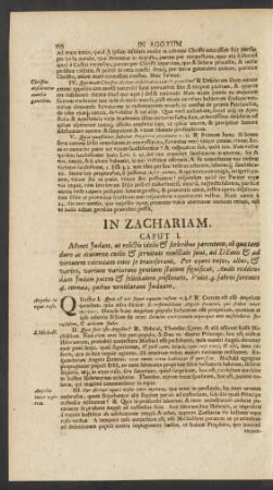 In Zachariam.