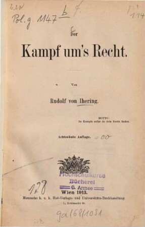 Der Kampf um's Recht