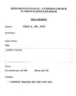 Candidates Reporting