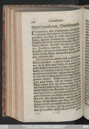 Von Contusionen. Quetschungen.