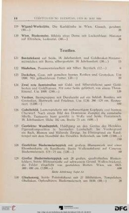 Textilien (Nr. 121-132c)