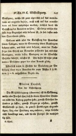 Viertes Capitel- Fünftes Capitel.