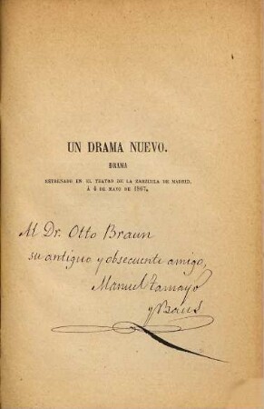 Un drama nuevo : Drama en tres actos