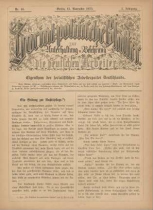 Nr. 46. Berlin, 13. November 1875. 3. Jahrgang.