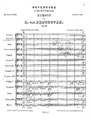 Beethoven's Werke, 27 = Serie 3: Ouverturen für Orchester. Ouverture zu Egmont : op. 84
