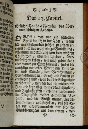 Das 13. Capitel. Etliche Haupt-Regulen des übermenschlichen Lebens.