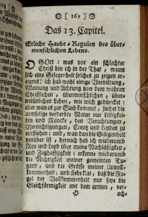 Das 13. Capitel. Etliche Haupt-Regulen des übermenschlichen Lebens.
