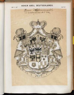 Taf. 113. Fürst v. Hatzfeldt n.d. Reichsfürsten-Dipl. v. 25.V.1748