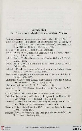 Verzeichnis der öfters und abgekürzt genannten Werke