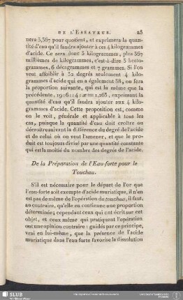 De la Préparation de l'Eau-forte pour le Touchau