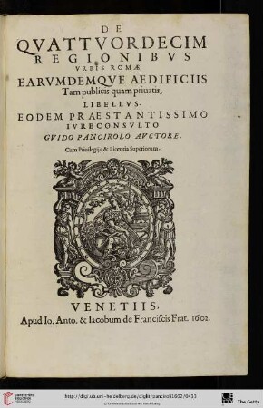 De Quattuordecim Regionibus urbis Romae Earumdemque Aedificiis […]