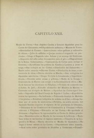 Capítulo XXII. Mando de Torres. - ...