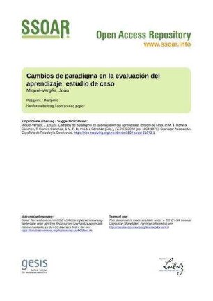 Cambios de paradigma en la evaluación del aprendizaje: estudio de caso