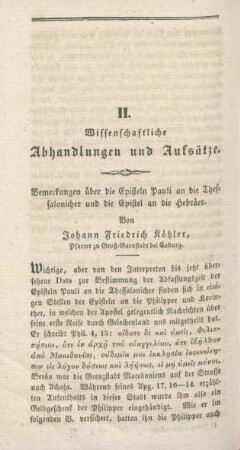 Wissenschaftliche Abhandlungen und Aufsätze