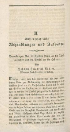 Wissenschaftliche Abhandlungen und Aufsätze