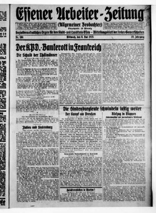 Essener Arbeiter-Zeitung. 1919-1926