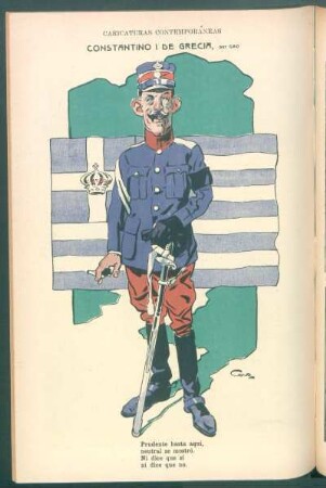 Constantino I de Grecia : Caricaturas contemporáneas